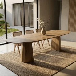 Eettafel Lune ovaal lichtbruin 300cm