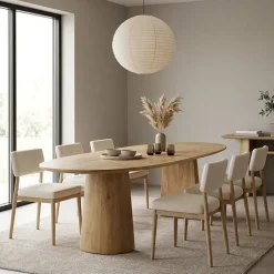Eettafel Lune ovaal naturel 300cm