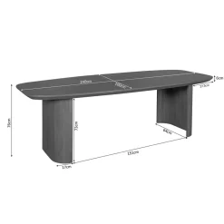 Eettafel Mario Deens ovaal Walnoot 240cm