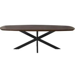 Eettafel Martin Deens ovaal Walnoot Zwarte poot 200cm
