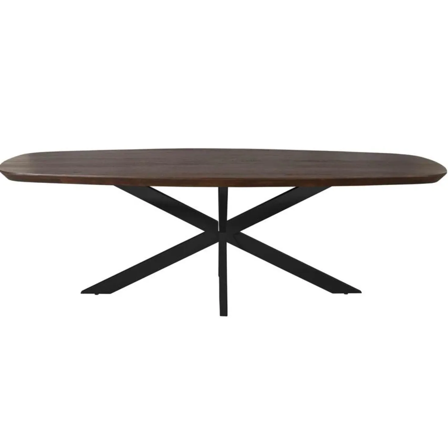 Eettafel Martin Deens ovaal Walnoot Zwarte poot 280cm