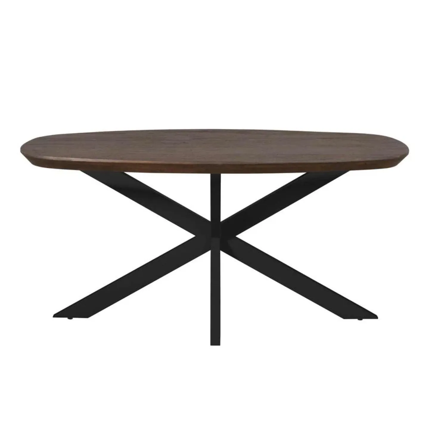 Eettafel Martin Deens ovaal Walnoot Zwarte poot 160cm