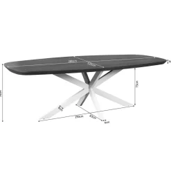 Eettafel Martin Deens ovaal Walnoot Zand poot 280cm