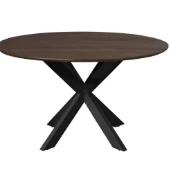 Eettafel Martin rond Walnoot Zwarte poot 150cm