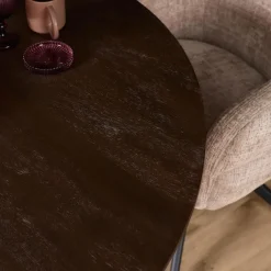 Eettafel Martin rond Walnoot Zwarte poot 150cm