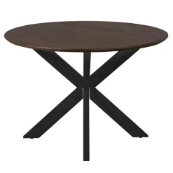 Eettafel Martin rond Walnoot Zwarte poot 110cm