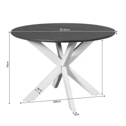 Eettafel Martin rond Walnoot Zand poot 130cm