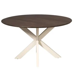 Eettafel Martin rond Walnoot Zand poot 130cm