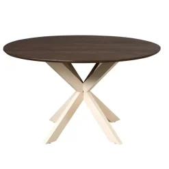 Eettafel Martin rond Walnoot Zand poot 130cm