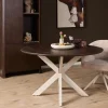 Eettafel Martin rond Walnoot Zand poot 110cm
