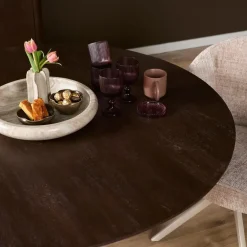 Eettafel Martin rond Walnoot Zand poot 110cm