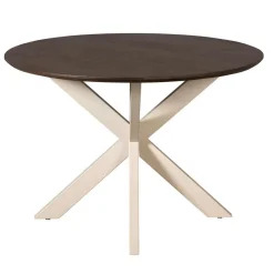 Eettafel Martin rond Walnoot Zand poot 110cm