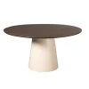 Eettafel Martin rond Walnoot Zand Dichte poot 150cm