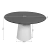 Eettafel Martin rond Walnoot Zand Dichte poot 130cm