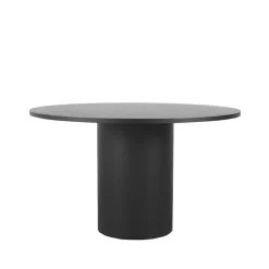 Eettafel Oliva Zwart Eikenhout rond 130cm