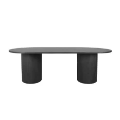 Eettafel Oliva Zwart Eikenhout ovaal 240cm