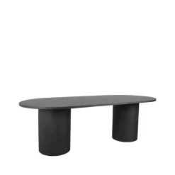 Eettafel Oliva Zwart Eikenhout ovaal 240cm