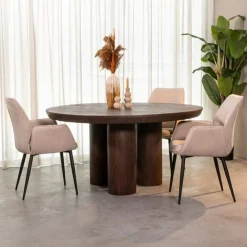 Eettafel Olly Espresso Mangohout 150cm Rond