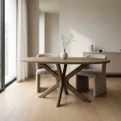 Eettafel Tycho ovaal Lichtbruin mangohout 160cm