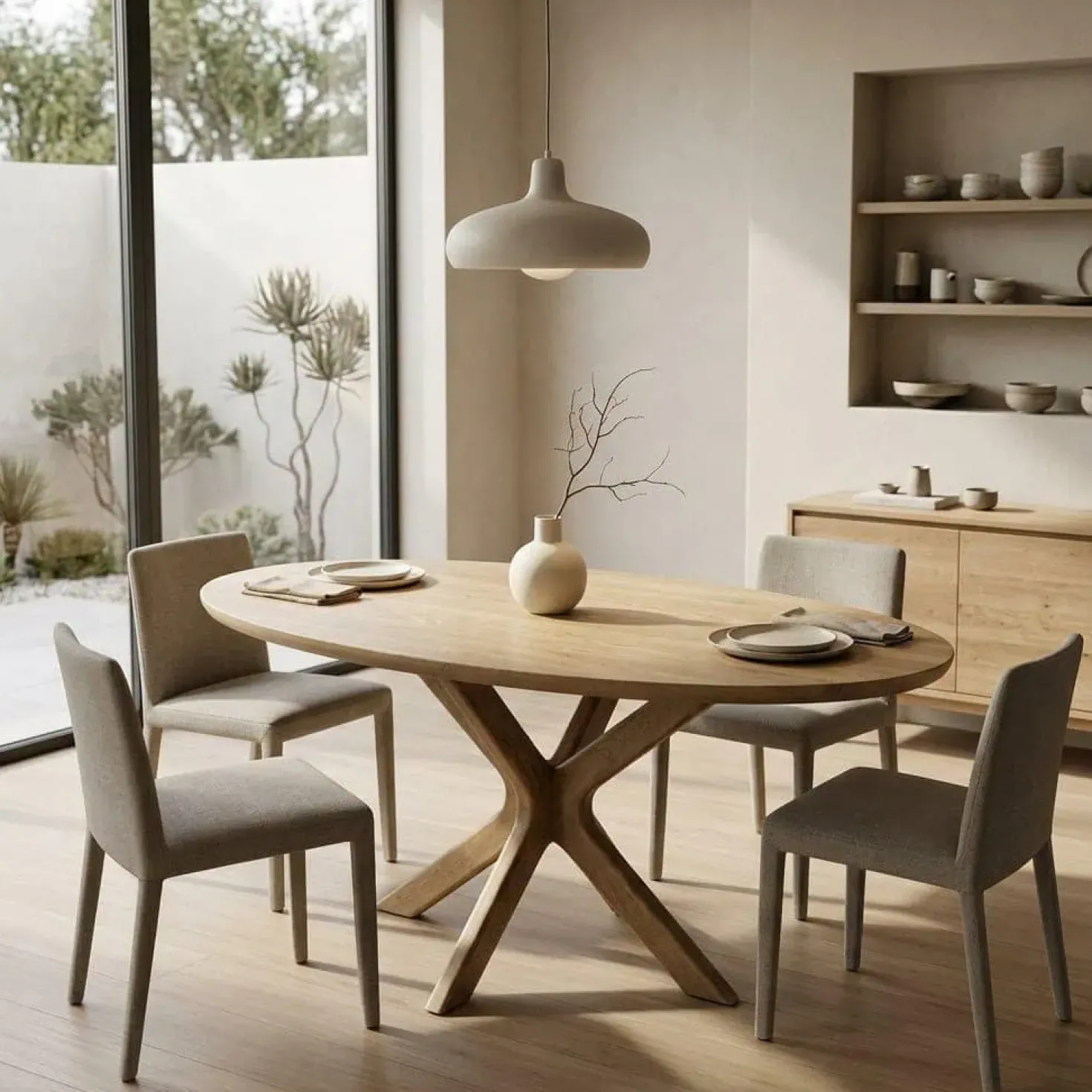 Eettafel Tycho ovaal Naturel mangohout 160cm