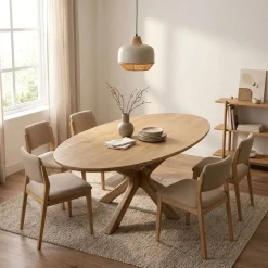 Eettafel Tycho ovaal Naturel mangohout 210cm