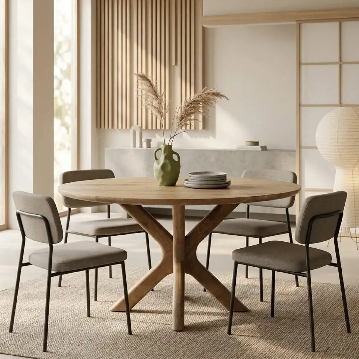 Eettafel Tycho rond Naturel mangohout 150cm