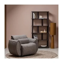 Efia Rond vloerkleed wol bruin melange 200cm
