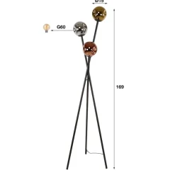 Element 3-lichts Vloerlamp