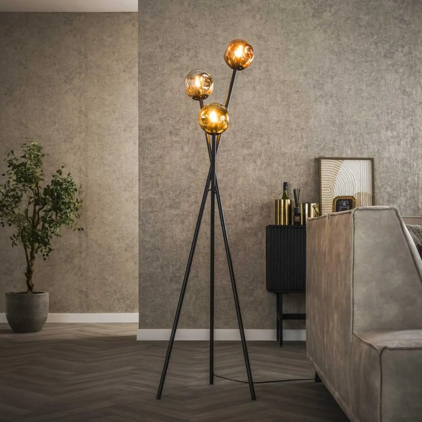 Element 3-lichts Vloerlamp