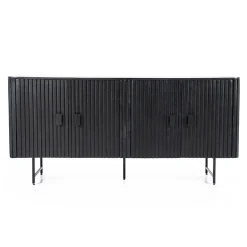 Eleonora dressoir mangohout Remi zwart (4-deurs) - 170cm