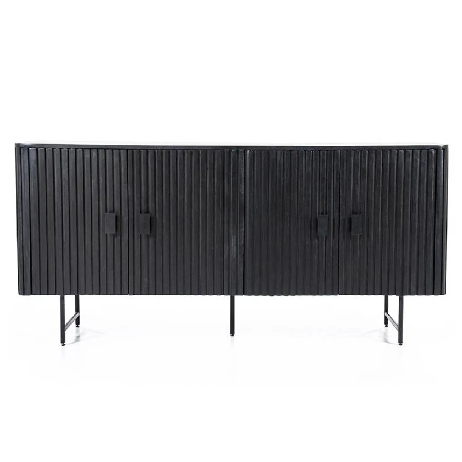 Eleonora dressoir mangohout Remi zwart (4-deurs) - 170cm