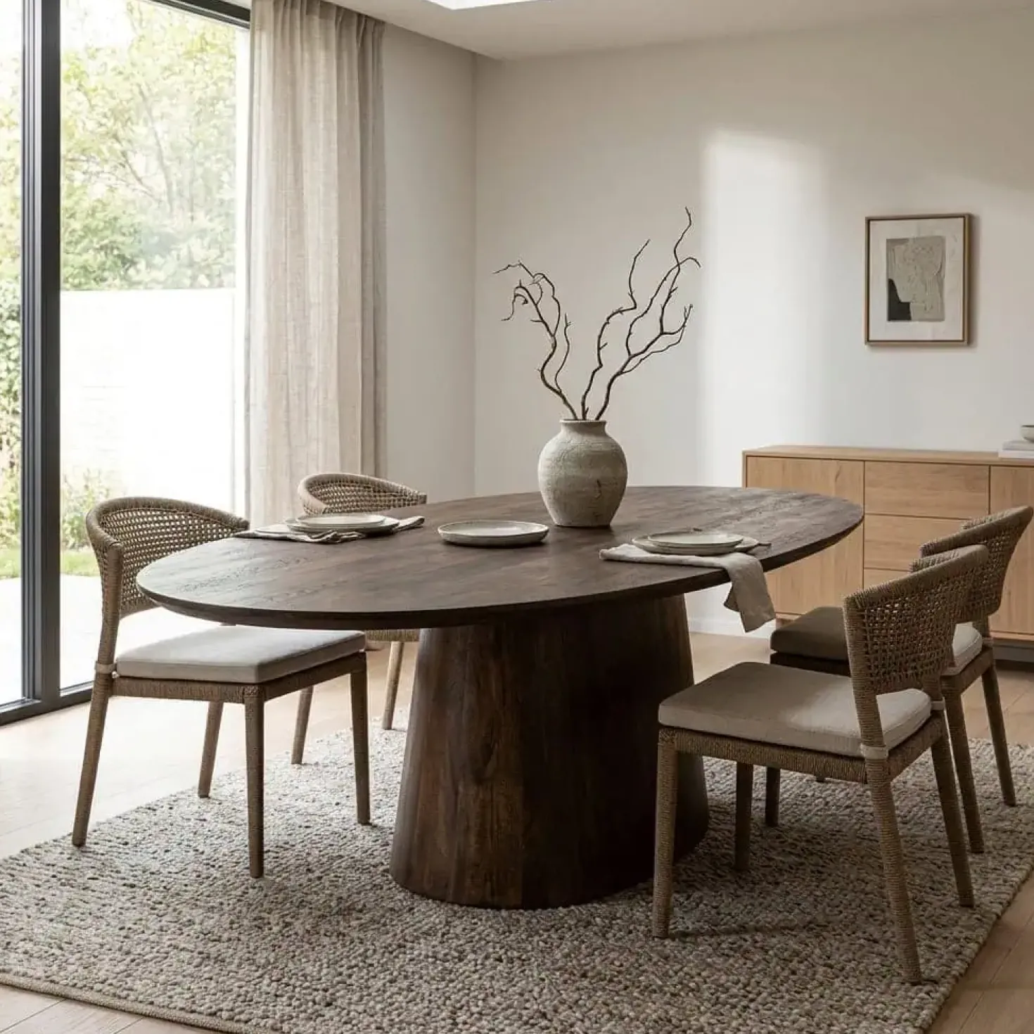 Eleonora eettafel Aron ovaal 250×110 bruin