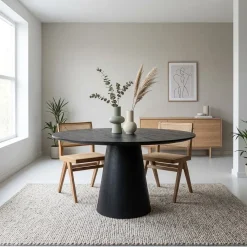 Eleonora eettafel Aron rond 130 zwart