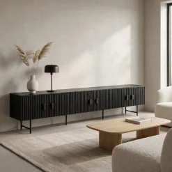 Eleonora tv meubel Remi 6-drs. 250cm zwart