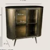Eleven vitrinekast laag industrieel messing
