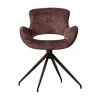 Eliva Eetkamerstoel structure velvet paars set van 2
