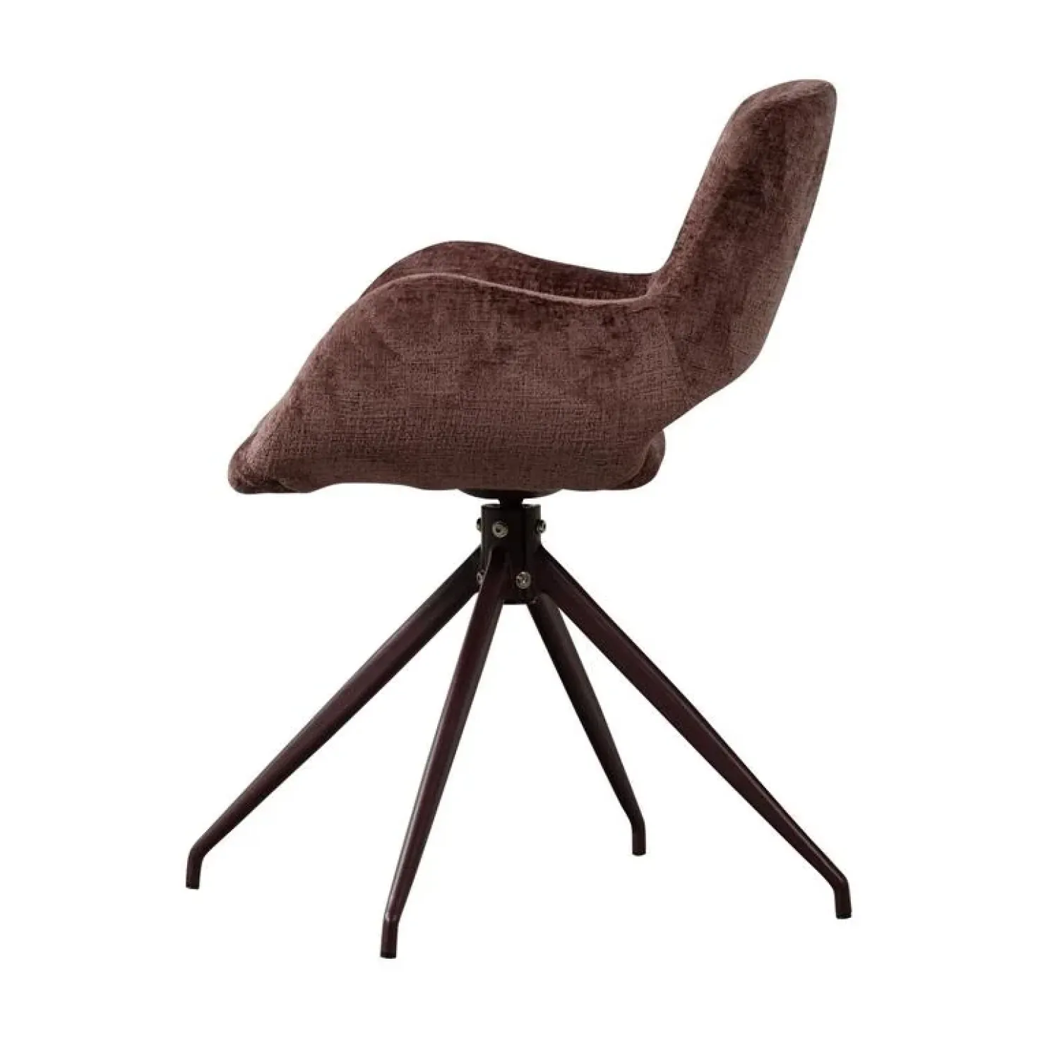 Eliva Eetkamerstoel structure velvet paars set van 2