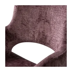 Eliva Eetkamerstoel structure velvet paars set van 2