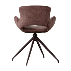 Eliva Eetkamerstoel structure velvet paars set van 2