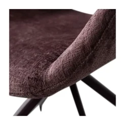 Eliva Eetkamerstoel structure velvet paars set van 2