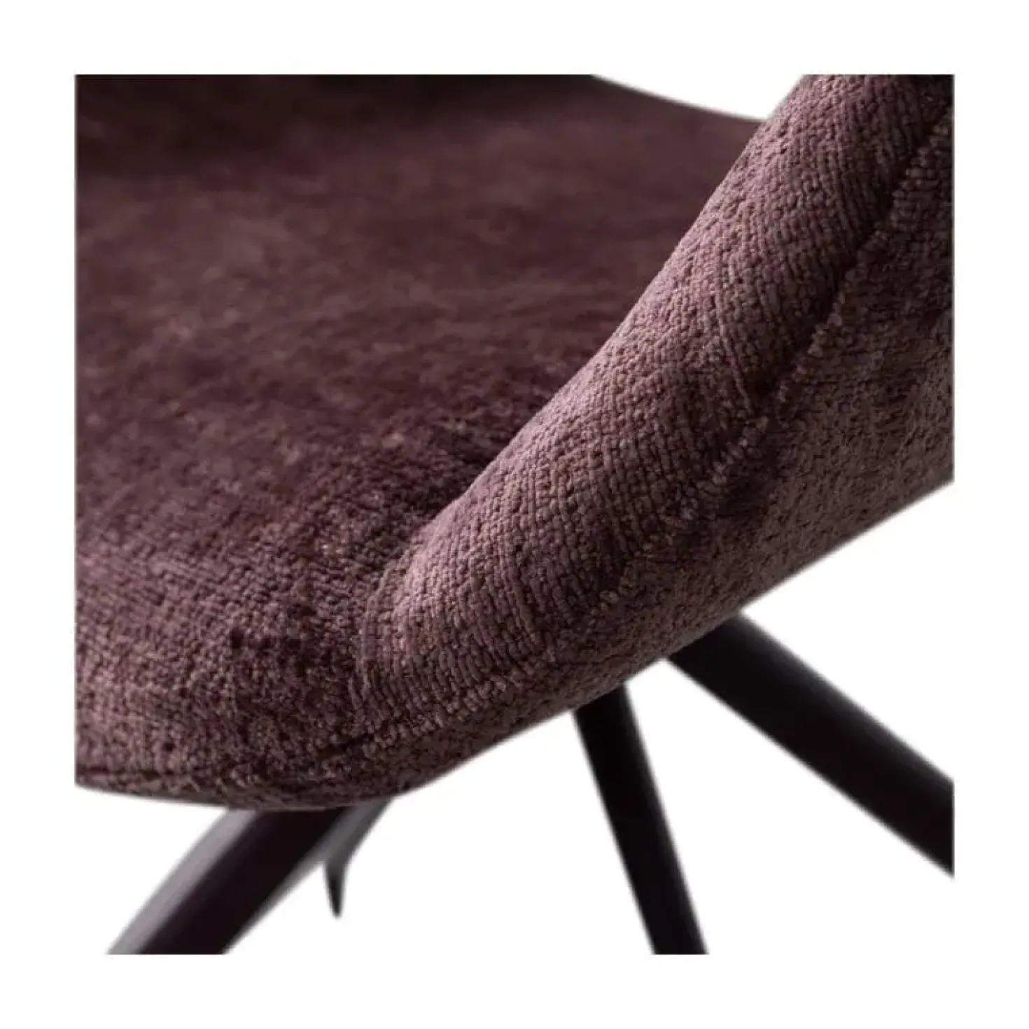 Eliva Eetkamerstoel structure velvet paars set van 2