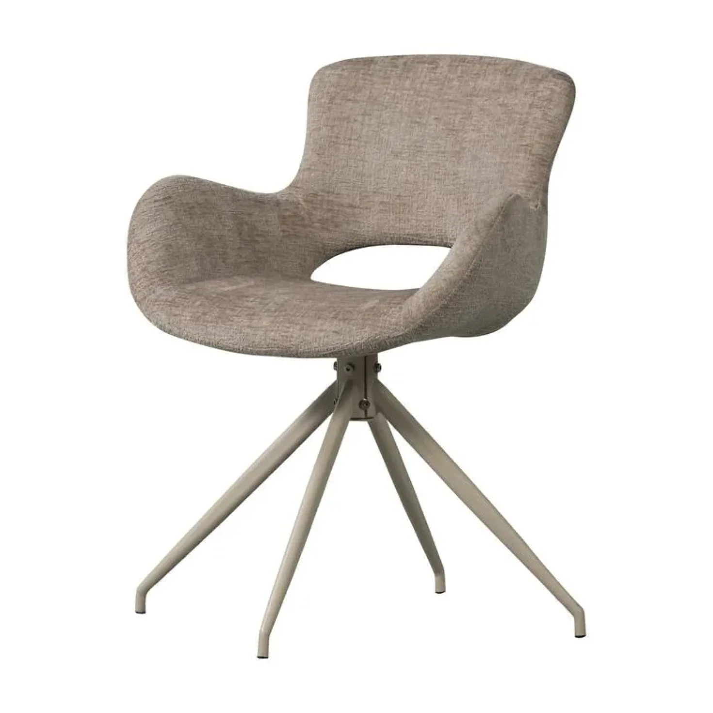 Eliva Eetkamerstoel structure velvet zand set van 2