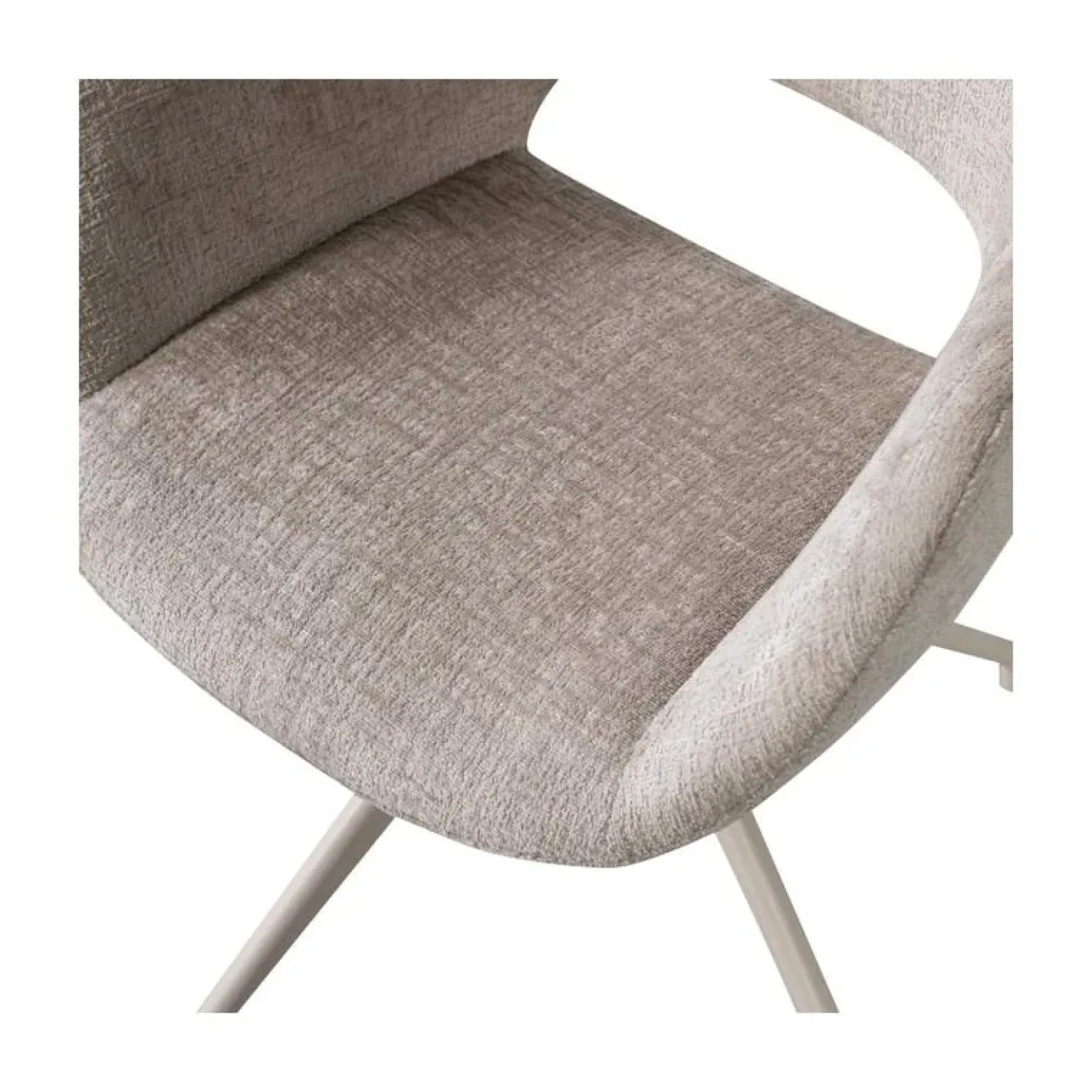 Eliva Eetkamerstoel structure velvet zand set van 2