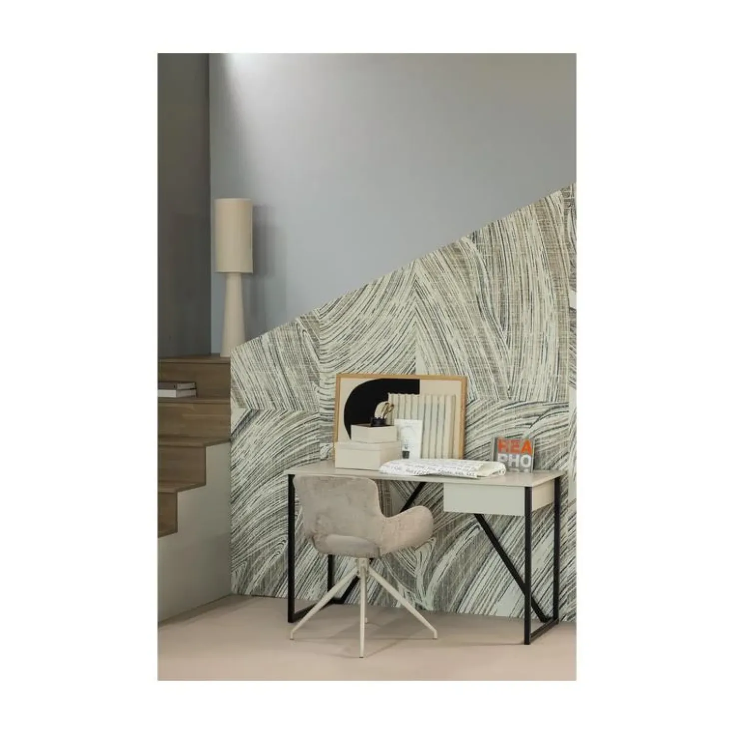 Eliva Eetkamerstoel structure velvet zand set van 2