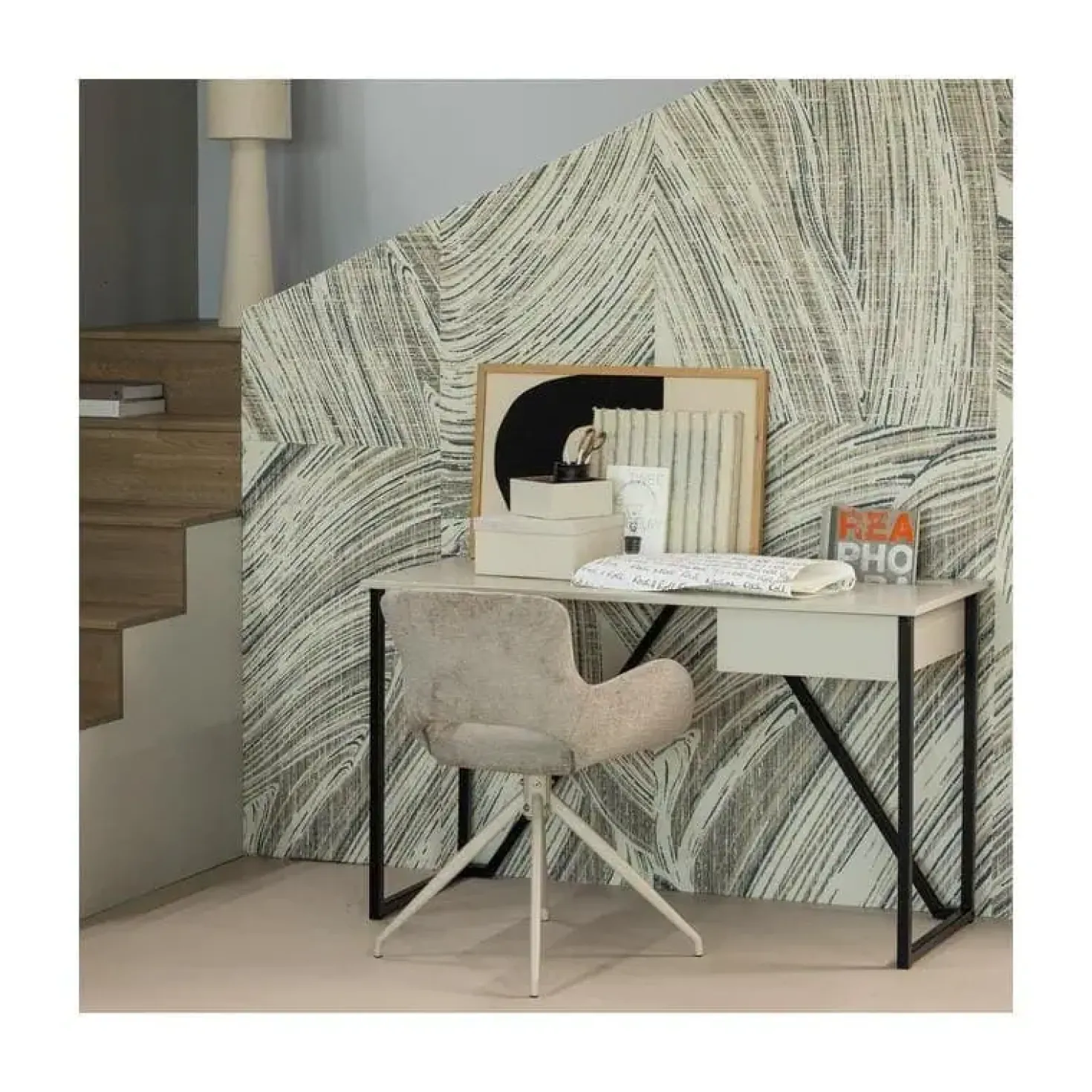 Eliva Eetkamerstoel structure velvet zand set van 2