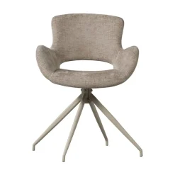 Eliva Eetkamerstoel structure velvet zand set van 2