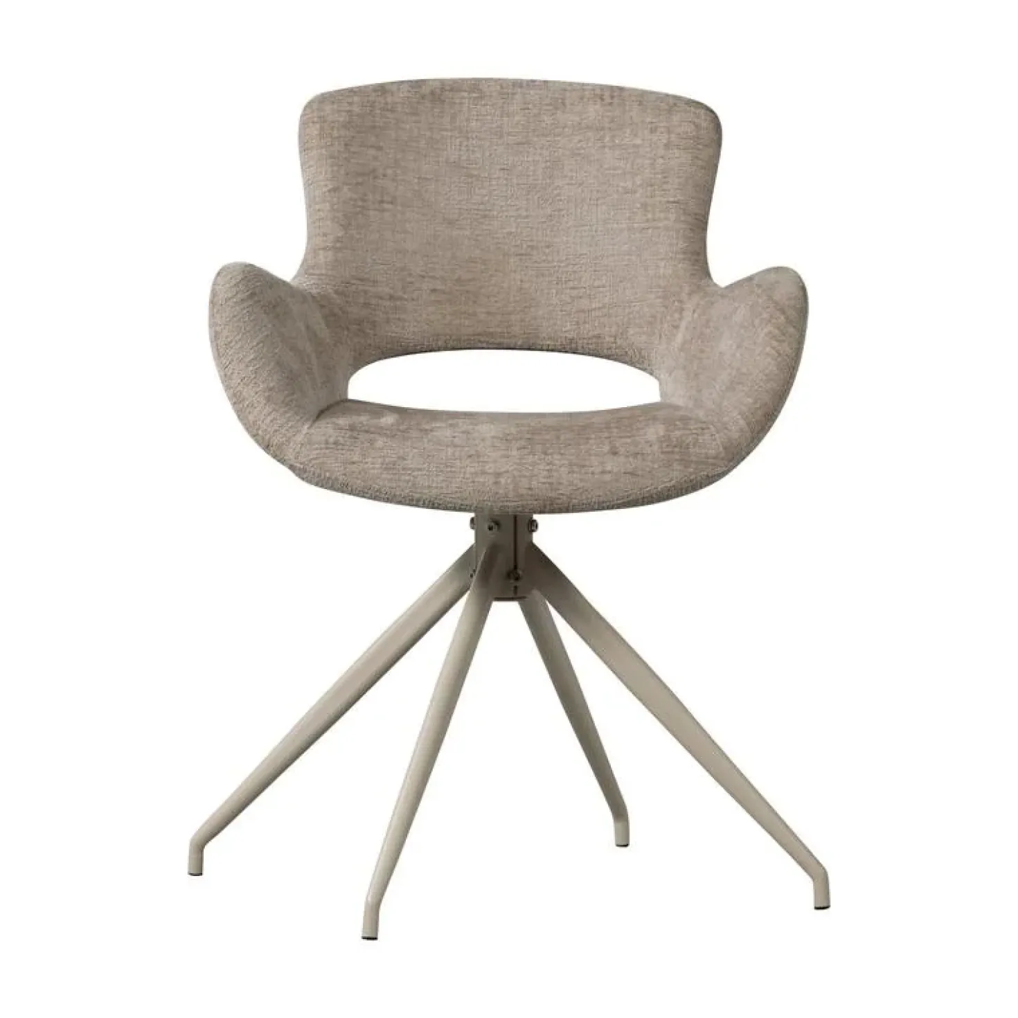 Eliva Eetkamerstoel structure velvet zand set van 2