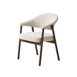 Eliza Eetkamerstoel zand met walnoot poot
