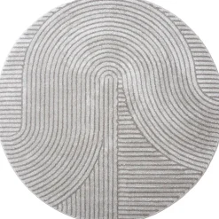 Ella vloerkleed Grijs Rond 160x160cm