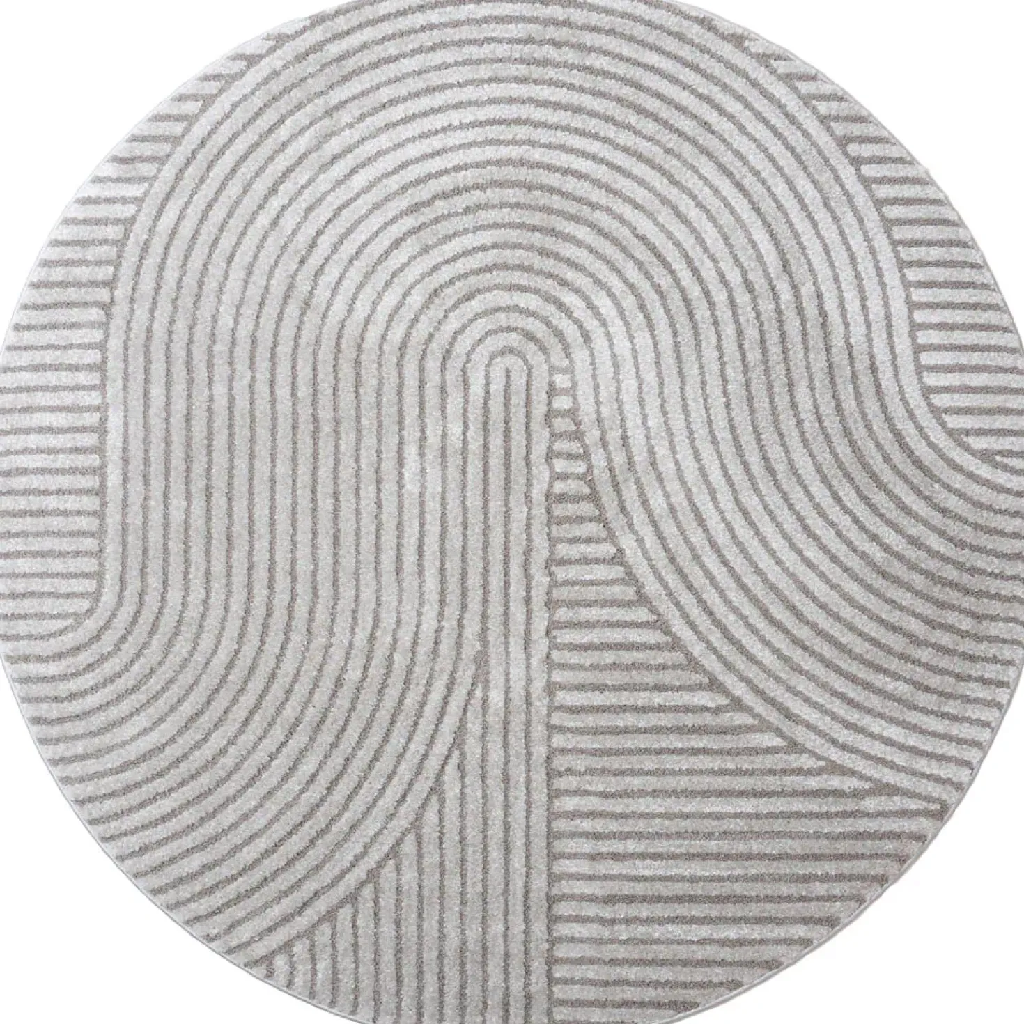 Ella vloerkleed Grijs Rond 160x160cm